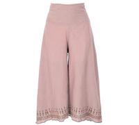 GURU SHOP Pantalones Palazzo Falda 3/4 Pantalones Estampados Naturales Boho Pantalones de Verano Mujer, palisandro, 36