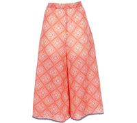 GURU SHOP Pantalones palazzo largos hasta el tobillo, pantalones anchos bohemios de verano, falda de algodón 7/8, para mujer, naranja salmón, 36