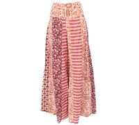GURU-SHOP, Pantalones Palazzo Patchwork, Pantalones Hippie Chic Flare, Falda de Pantalón Boho, Marrón, Algodón, Tamaño:40, Pantalones Largos