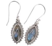 GURU SHOP Pendientes de plata india, pendientes étnicos de filigrana, pendientes ornamentales, color rojo, normal, Plata de ley, Sin piedra preciosa