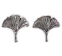 GURU SHOP Pendientes plateados, pendientes de plata - Gingko 0 cm