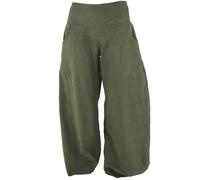 GURU-SHOP, Pluderhose de Cuerda Ancha, Olivo, Algodón, Tamaño:S (36), Pantalones Pluderhosen y Aladin