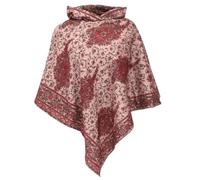 GURU SHOP Poncho esponjoso con capucha Goa Hippie Boho Mujer | Material suave y cálido, hecho a mano, ajuste holgado, ideal para los días fríos.