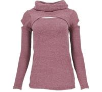 GURU SHOP Psytrance - Camiseta de manga larga con hombros abiertos, cuello alto, mujer, algodón, jersey, manga larga y sudaderas, ropa alternativa, altrosa, 38