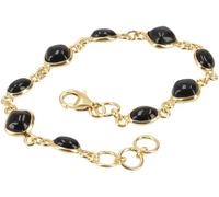 GURU SHOP Pulsera boho india, pulsera chapada en oro de plata de ley con piedras semipreciosas