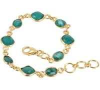 GURU SHOP Pulsera boho india, pulsera chapada en oro de plata de ley con piedras semipreciosas, normal, Plata de ley, Sin piedra preciosa