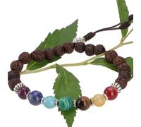 GURU SHOP Pulsera de 7 chakras Mala, Handmala con piedras semipreciosas, joyería de yoga, joyería de meditación, 8 mm, normal, Gema, Sin piedra preciosa