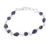 GURU SHOP Pulsera india de plata boho con piedras preciosas, normal, Plata de ley, Sin piedra preciosa