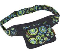 GURU SHOP Riñonera de colores, para festivales de patchwork, unisex, para adultos, 14 x 17 x 5 cm, negro/azul petróleo, Einheitsgröße, Casual
