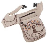 GURU SHOP Riñonera de tela y riñonera, riñonera de Nepal, unisex, para adultos, 28 x 20 x 4 cm, Tree Of Life Beige/Beige, Einheitsgröße, Casual