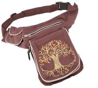 GURU SHOP Riñonera de tela y riñonera, riñonera de Nepal, unisex, para adultos, 28 x 20 x 4 cm, Tree Of Life Marrón/Beige, Einheitsgröße, Casual