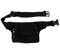 GURU SHOP Riñonera, Riñonera Para Festivales - Negra, Unisex - Adultos, Negro, Algodón, Tamao:One Size, 14x17x5 cm, Bolsas Laterales Mochilas Para el Trasero