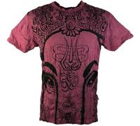 GURU-SHOP Seguro de La Camiseta de Ganesh, Burdeos, Algodón, Tamaño:L, Camisetas Sure`