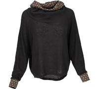 GURU SHOP Sudadera con capucha para mujer, color negro, algodón, talla: M/L (40), jersey de manga larga y sudadera alternativa