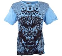 GURU-SHOP, Sure T-Shirt Demon, Azul Claro, Algodón, Tamaño:M, Camisetas Seguras