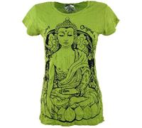 GURU-SHOP, Sure T-Shirt Meditación Buda, Limón, Algodón, Tamaño:S (36), Camisas Seguras