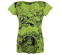 GURU-SHOP, Sure T-Shirt Meditación Thai Buddha, Limón, Algodón, Tamaño:M (38), Camisas Seguras