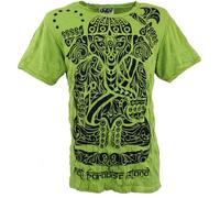 GURU-SHOP, Sure T-Shirt Tribal Ganesha, Limón, Algodón, Tamaño:M, Camisetas Seguras