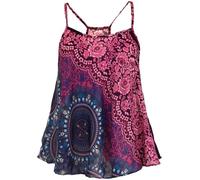 GURU-SHOP, Top Boho con Tirantes, Top Verano, Top Mujer, Top Playa, Fucsia, Sintético, Tamaño:40, Camisetas, Camisetas, Camisetas