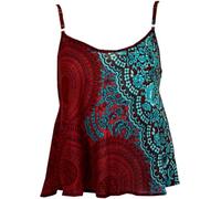 GURU-SHOP, Top con Tirantes, Top Verano, Top Mujer, Top Playa, Burdeos/Azul, Sintético, Tamaño:42, Camisetas, Camisetas, Camisetas