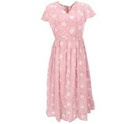 GURU SHOP Vestido de verano aireado, vestido maxi estampado a mano, vestido de algodón, para mujer, algodón, vestidos largos y midi, Rosa., 38