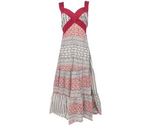 GURU SHOP Vestido de verano bohemio, vestido largo de playa, vestido largo de mujer, beige y negro, 42