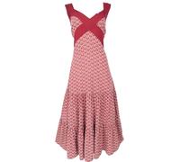 GURU SHOP Vestido de verano bohemio, vestido maxi, vestido largo de playa, para mujer, sintético, rojo, 42