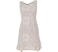 GURU SHOP Vokuhila - Vestido corto de algodón orgánico con tirantes para mujer, Color blanco natural., 40