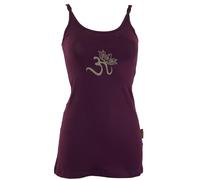 GURU-SHOP, Yoga Top Algodón Orgánico OM, Ciruela, Tamaño:M (38), Camisetas, Camisetas, Camisetas