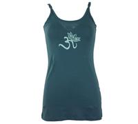 GURU-SHOP, Yoga-Top Algodón Orgánico OM, Pigeon Blue, Tamaño:S (36), Camisetas, Camisetas, Camisetas