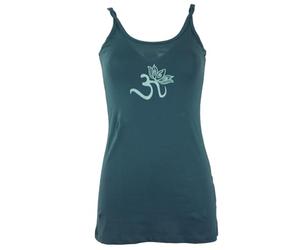 GURU-SHOP, Yoga-Top Algodón Orgánico OM, Pigeon Blue, Tamaño:S (36), Camisetas, Camisetas, Camisetas