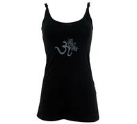 GURU-SHOP, Yoga-Top Bio-BW OM, Negro, Algodón, Tamaño:L (40), Camisetas, Camisetas, Camisetas