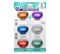 GuruNanda Brush Pods - Funda para cepillo de dientes manual y eléctrico, mantiene el cepillo de dientes fresco y limpio, accesorios de viaje con vapores de aceite esencial natural, 6 unidades