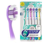 GuruNanda Butter On Gums - Cepillo de dientes manual aceptado por ADA con más de 8000 cerdas Softex ultra suaves para encías sensibles y retraídas, perfecto para dientes más blancos, colores surtidos