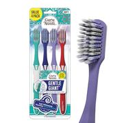 GuruNanda Cepillo de dientes blanqueador, con cerdas Softex y mango ErgoDexa antideslizante, suave para dientes y encías sensibles, promueve el bienestar bucal óptimo en adultos y niños (paquete de 4)