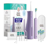 GuruNanda Lion & Lamb Kit 2.0, cepillo de dientes eléctrico con combo de hilo dental de agua, 4 puntas de chorro, 4 cabezales de cepillo y diseño impermeable IPX7 para un cuidado bucal completo,
