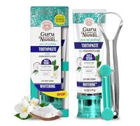 GuruNanda Pasta de dientes de hidroxiapatita, sin SLS ni flúor, pasta dental blanqueadora - Refresca el aliento, combate la placa, nim de jazmín de cacao natural, 4.2 onzas