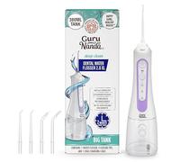 GuruNanda Water Dental Flosser 2.0 XL - Tanque grande de 380 ml, 4 modos de hilo dental, inalámbrico y portátil con temporizador inteligente para limpieza profunda y encías felices, lavanda