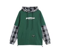 GURUNVANI - Sudaderas con capucha de estilo japonés, sudaderas patchwork para hombre con personajes, ropa urbana para hombre, Medium