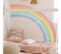 Gurxi 1 Murales Decorativos Pared De Arco Iris Bohemio, Pegatina De Pared De Arco Iris De Medio Corte, Pegatina De Pared De Arco Iris Extraíble DIY Para Habitación De Bebé Niña De Guardería
