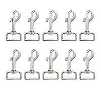 Gurxi 10 Piezas Plata Gancho de Seguridad Giratorio,Mosquetones Pequeños Gancho de Gatillo de Mosquetón llavero de Aleación de Zinc para Correa de Perro, Montañismo, Equipaje 61*15mm
