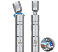 Gurxi Llaves de Bujías 14mm 16mm Llave de Vaso para Bujías Herramienta de Extracción de Bujías 2Pcs Llave de Bujias Magnéticas Universale para Reparación de Automóviles