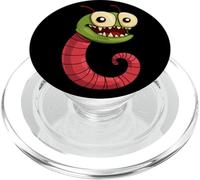 Gusano alegre moviéndose con emoción para niños y niñas PopSockets PopGrip para MagSafe