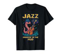 Gusano Jazz en el Barro Arte Musical Divertida Camiseta