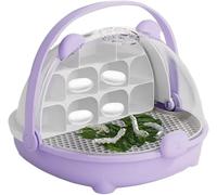 Gusanos de Seda Caja de Crecimiento de ，Cápsula espacial de cría de gusanos de seda, Jaula del hábitat Animal, Tanque de Reptil de Reptiles ，Caja de alimentación Transparente portátil con Mango