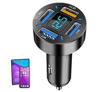 Gusengo Coche USB C - 66W USB C 4-Ports Fast Car Charger Quick Charge USB Type C Plug Car Lighter Adapter | Cargador USB Coche multipuerto para Phone Pro/Air Laptop