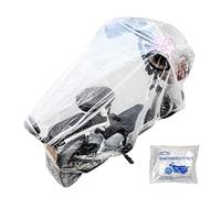 Gusengo Funda Transparente para Moto, Lluvia Transparente para Scooter, Cubiertas solares para vehículos Interior y Exterior, Lonas para Motocicletas para Todas Las Estaciones