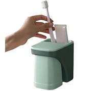 Gusengo Pared para cepillos Dientes,Soporte para Cepillo Dientes baño con Vasos magnéticos - Organizador Accesorios baño montado en la Pared, Soporte magnético Adhesivo