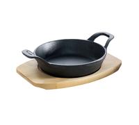 Gusseisen-Minipfanne Ø 18 CM,Redondo,Incl. Posavasos de Madera - para Todo Tipo