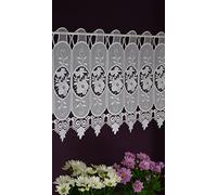 Gustav Gerster Visillo - Fabricación a medida - macramé ganchillo encaje rústico vintage altura 35 cm - Ancho de la cortina por número de piezas a elegir en pasos de 8 cm - blanco